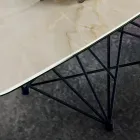 Bord med tunnformad keramikskiva och stålunderrede Tillverkat i Italien - Ezzellino Viadurini