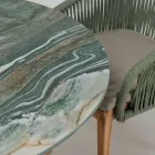 Bord med keramikskiva och teakunderrede Made in Italy - Hjälm Viadurini