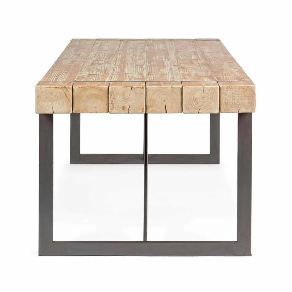 Homemotion Industrial Style Fir Wood Table - Wallie Viadurini