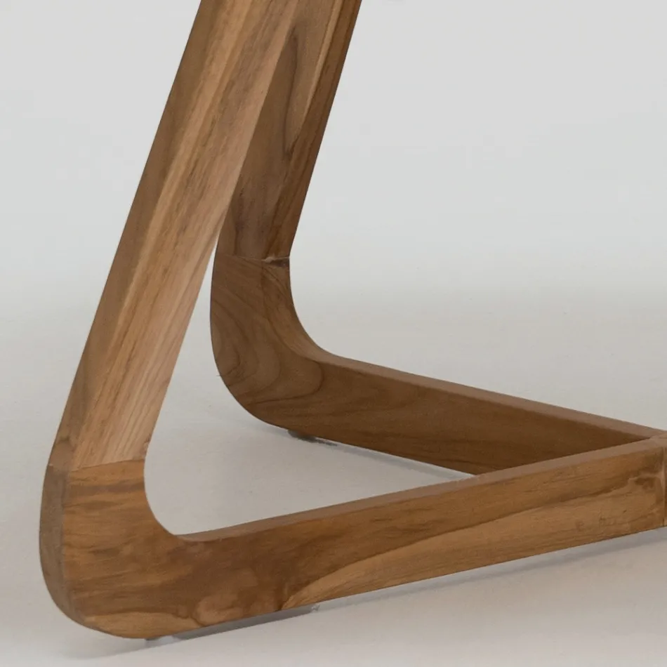 Bord med Okumè-skiva med mikrocementfinish Made in Italy - Blus Viadurini