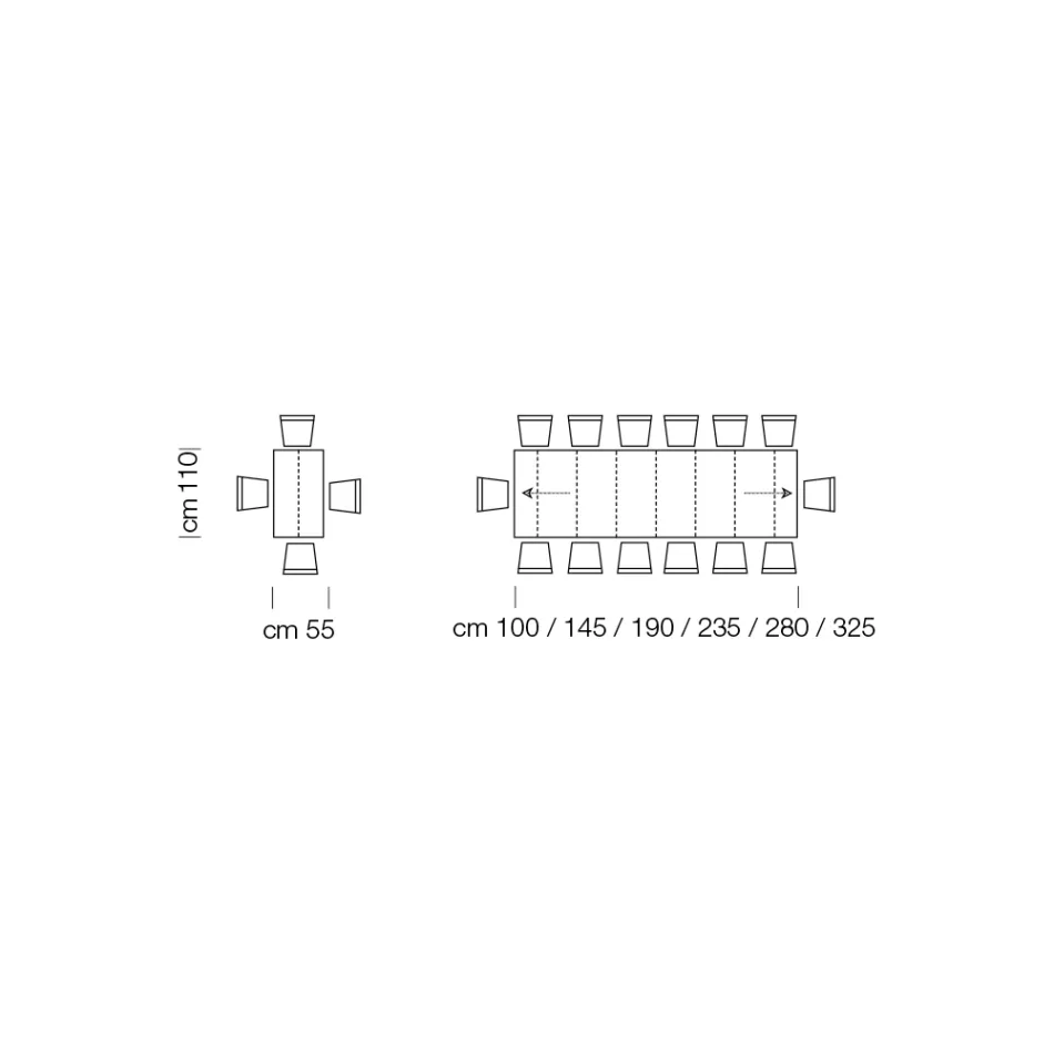 Utdragbart konsolbord upp till 325 cm i Made in Italy Laminate - Dalmatinsk Viadurini