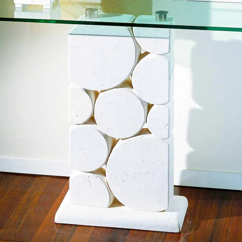 Konsolbord i sten och glas med modern Hosios design Viadurini