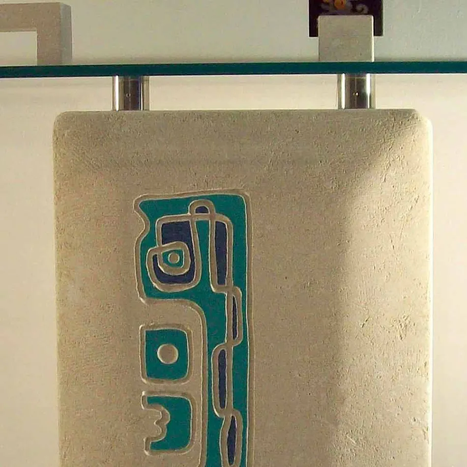 Rektangulär konsol bord i sten och kristall design Soter Viadurini