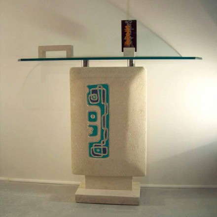 Rektangulär konsol bord i sten och kristall design Soter Viadurini