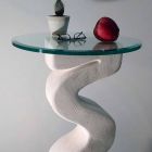 Runda bord i sten och kristall av Babylas design Viadurini