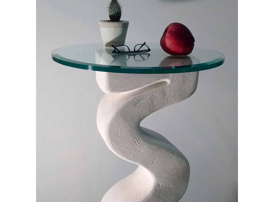 Runda bord i sten och kristall av Babylas design Viadurini