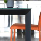 Utdragbart köksbord Upp till 170 cm i metall och härdat glas - Berto Viadurini