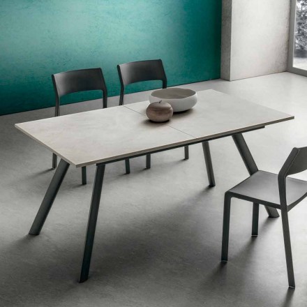 Utdragbart köksbord upp till 210 cm steneffekt tillverkat i Italien - Giocondo Viadurini