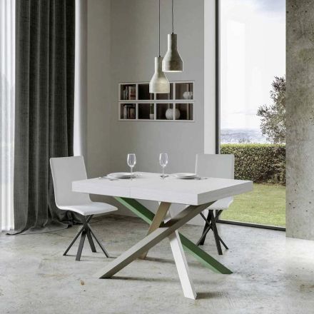 Utdragbart köksbord upp till 440 cm i trä och järn Tillverkat i Italien - Lennon Viadurini