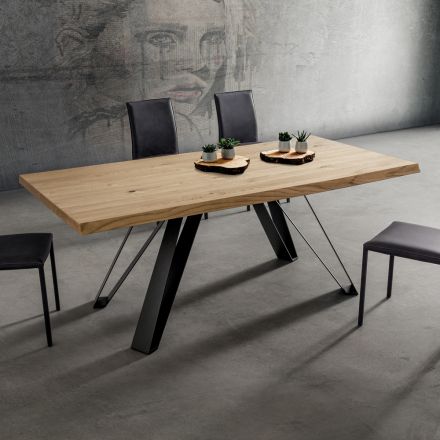 Köksbord med barkad träplatta Tillverkad i Italien, Precious - Aresto Viadurini