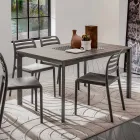 Köksbord med melaminplatta och metallbotten tillverkad i Italien - Spilla Viadurini