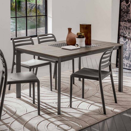 Köksbord med melaminplatta och metallbotten tillverkad i Italien - Spilla Viadurini