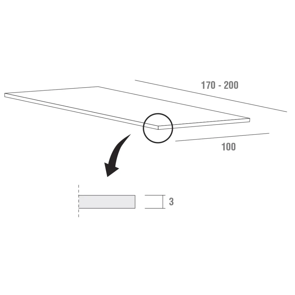 Köksbord i HPL med Fine Made in Italy metallunderrede - Pinocchio Viadurini