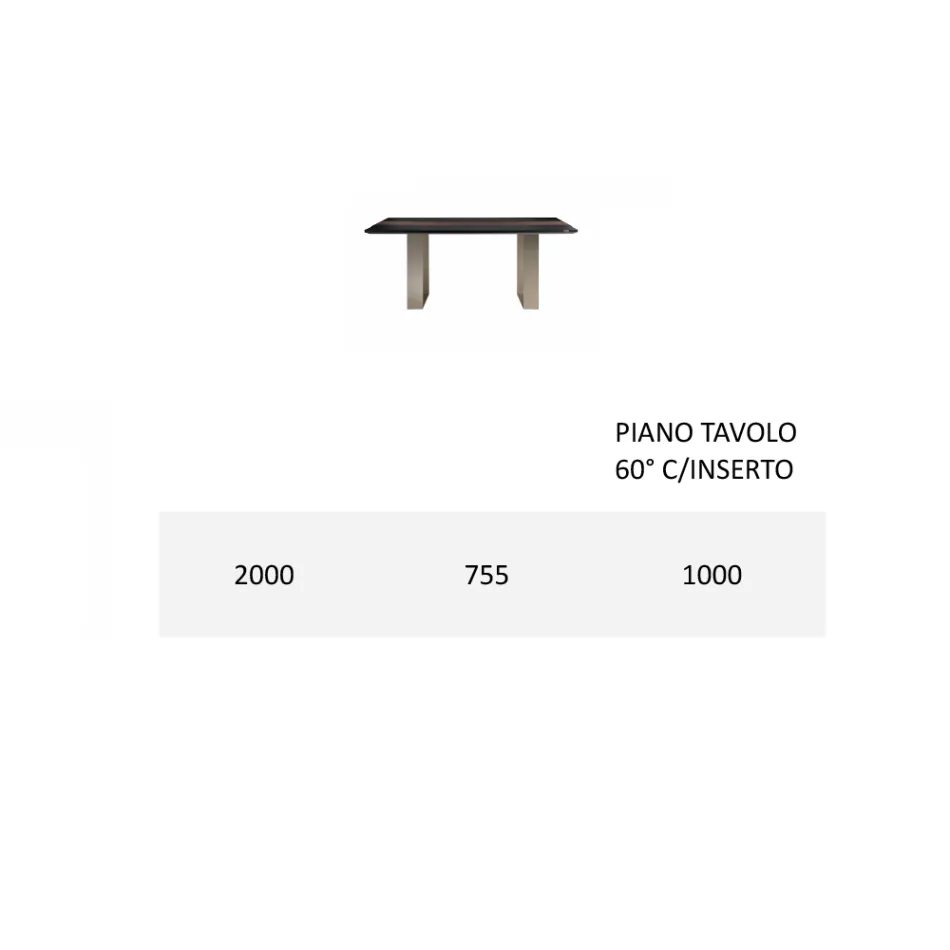 Mdf köksbord med massiv träinsats Tillverkat i Italien - Tusco Viadurini