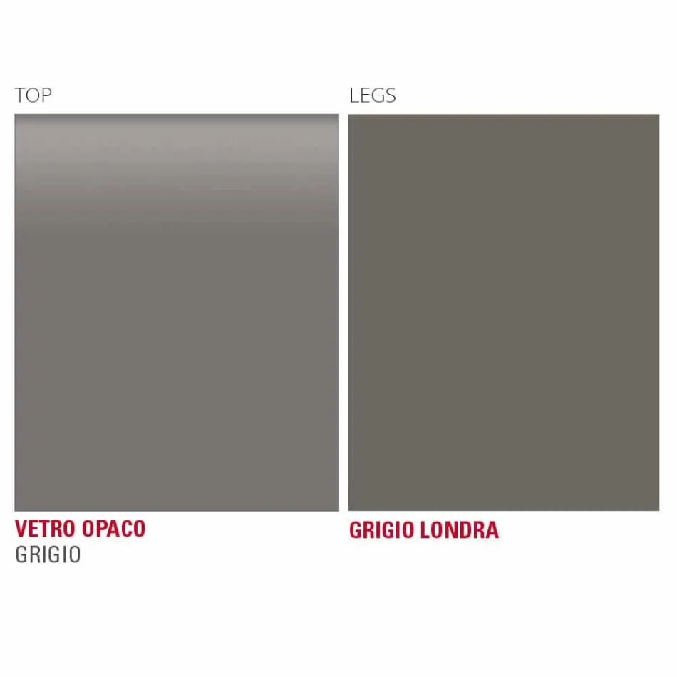 Köksbord i mattglas med metallkonstruktion tillverkad i Italien - brosch Viadurini