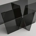 Rektangulärt köksbord med glasskiva och bas Tillverkat i Italien - Tiseo Viadurini