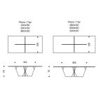 Rektangulärt köksbord med glasskiva och bas Tillverkat i Italien - Tiseo Viadurini