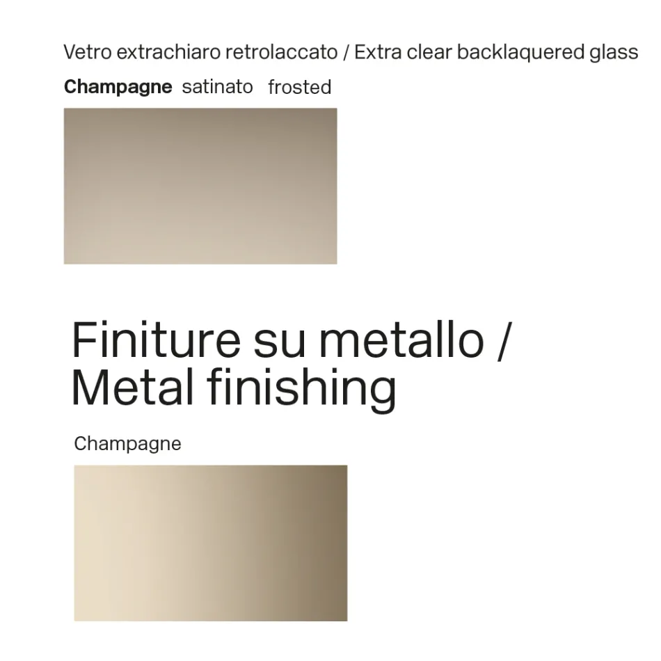300 cm glasbord med metallbas, tillverkad i Italien - Lunaria Viadurini