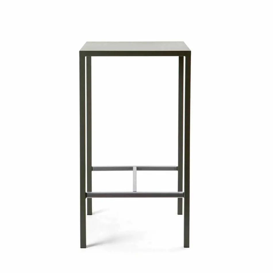 Utomhus målad metall fyrkantig barbord gjord i Italien - Fada Viadurini