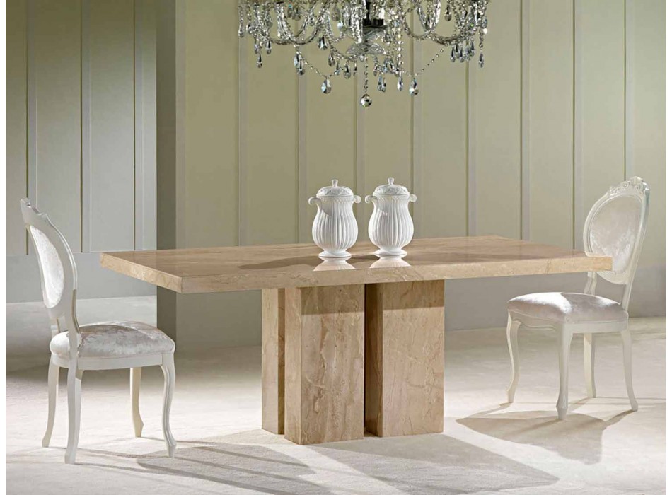 Designer köksbord i Daino Marble Tillverkad i Italien - Zarino Viadurini