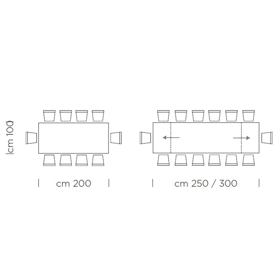 Fenix Köksbord Utdragbart upp till 300 cm Tillverkat i Italien - Grotta Viadurini