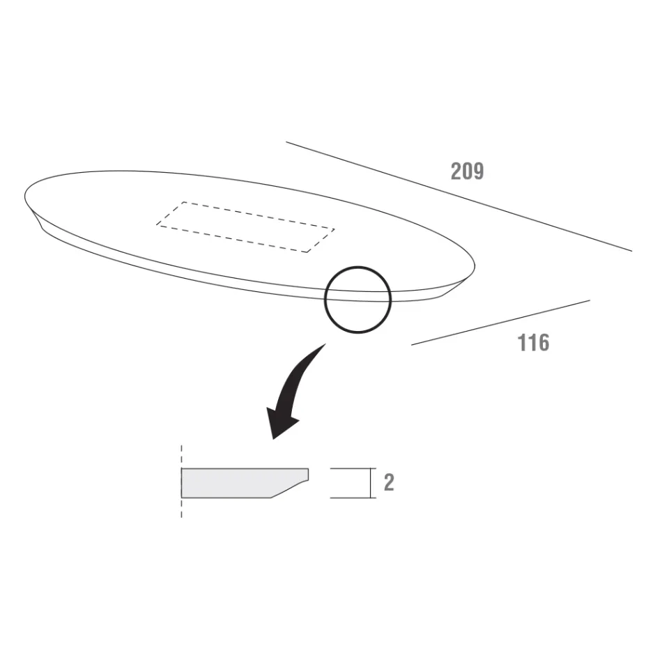 Köksbord i Fenix och lackad syntetisk marmor Tillverkat i Italien - Brontolo Viadurini