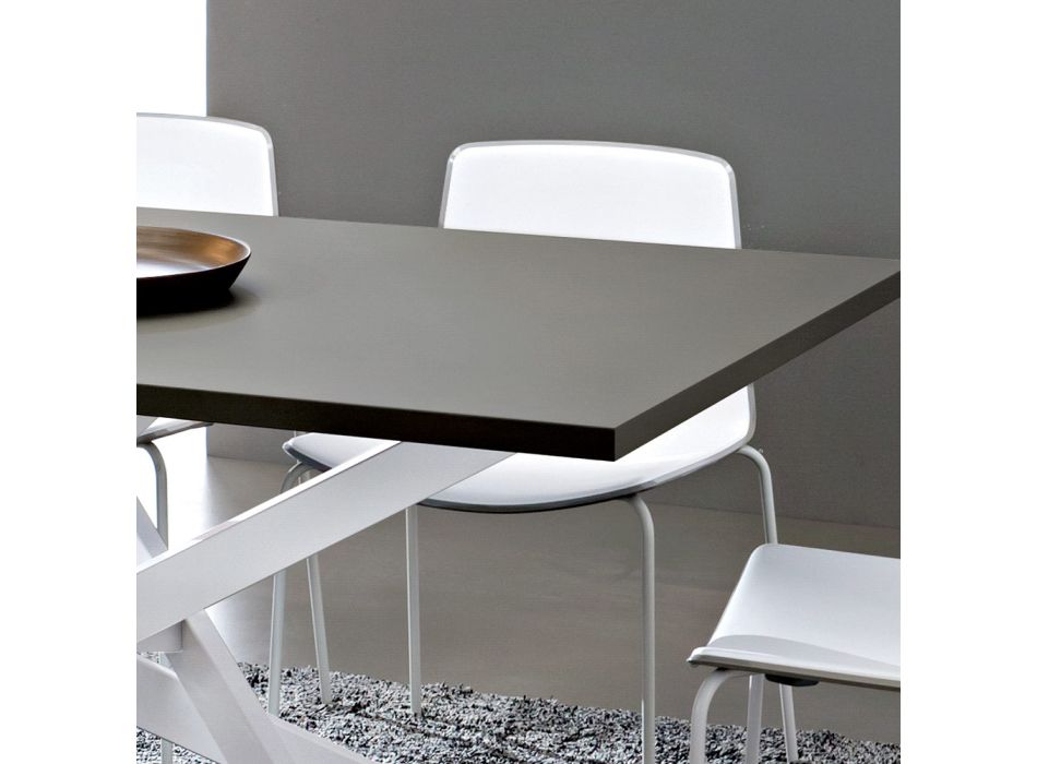 Köksbord i Fenix och vit metall av kvalitet Made in Italy - Carlino Viadurini