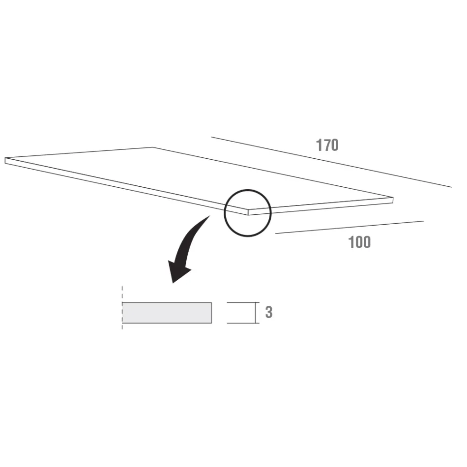 Köksbord i Fenix och vitmetall av kvalitet Made in Italy - Carlino Viadurini