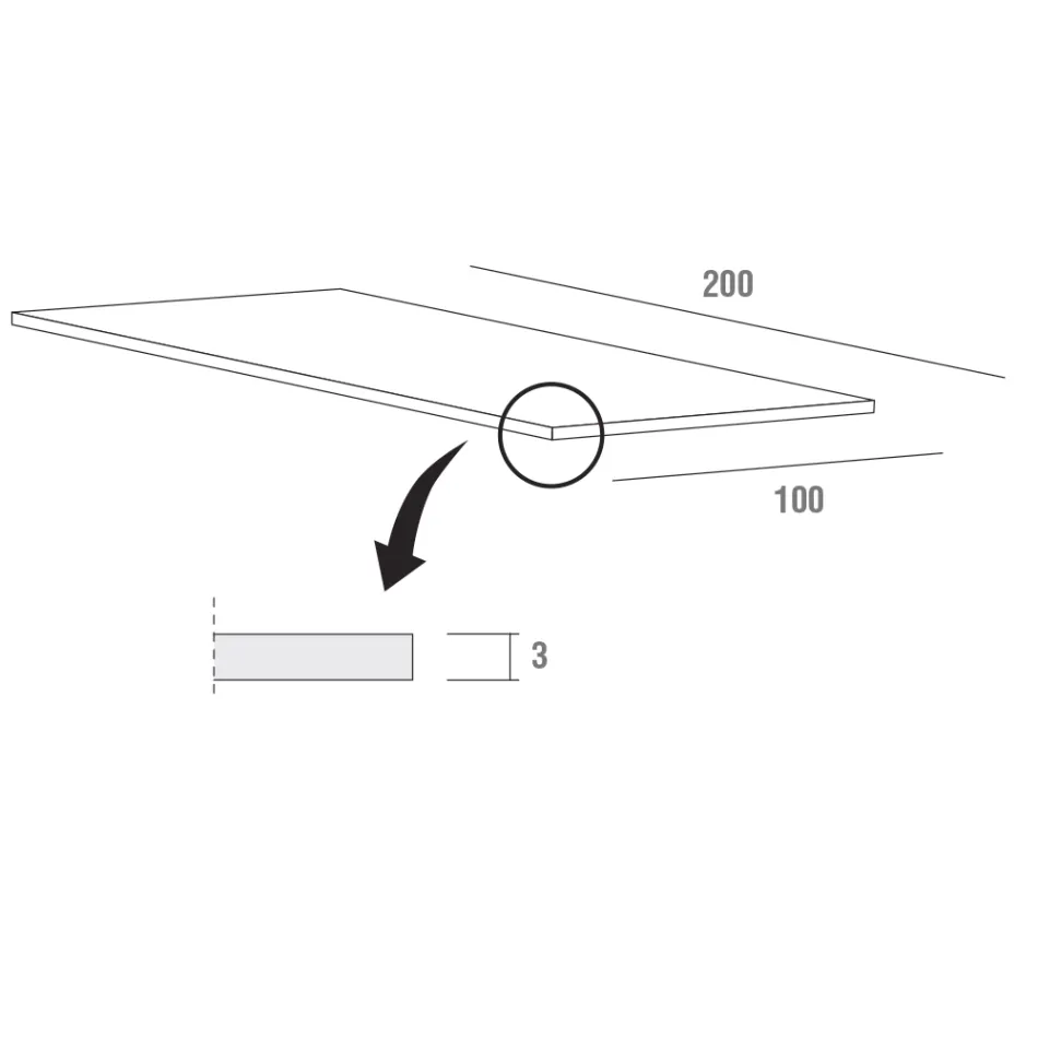 Köksbord i Fenix och vitmetall av kvalitet Made in Italy - Carlino Viadurini