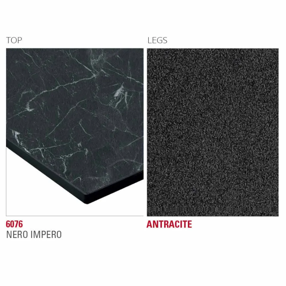 Hpl köksbord med antracit metallbas tillverkad i Italien - Aresto Viadurini