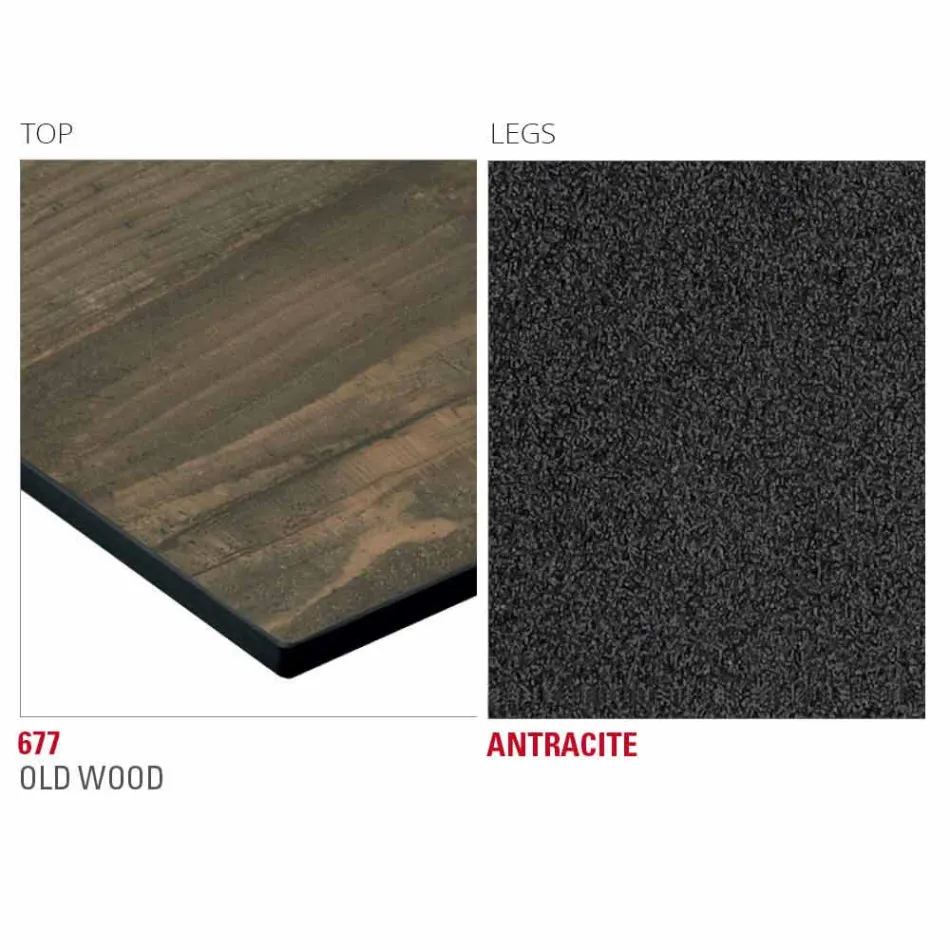 Hpl köksbord med antracit metallbas tillverkad i Italien - Aresto Viadurini