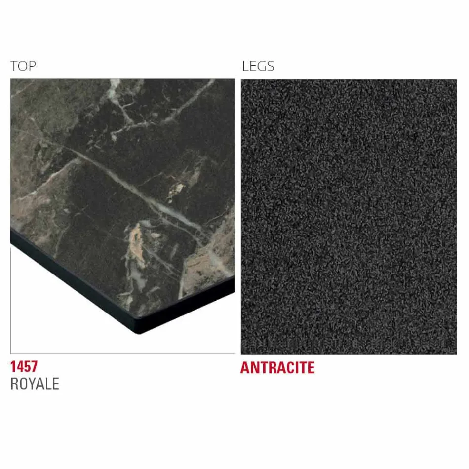 Hpl köksbord med antracit metallbas tillverkad i Italien - Aresto Viadurini