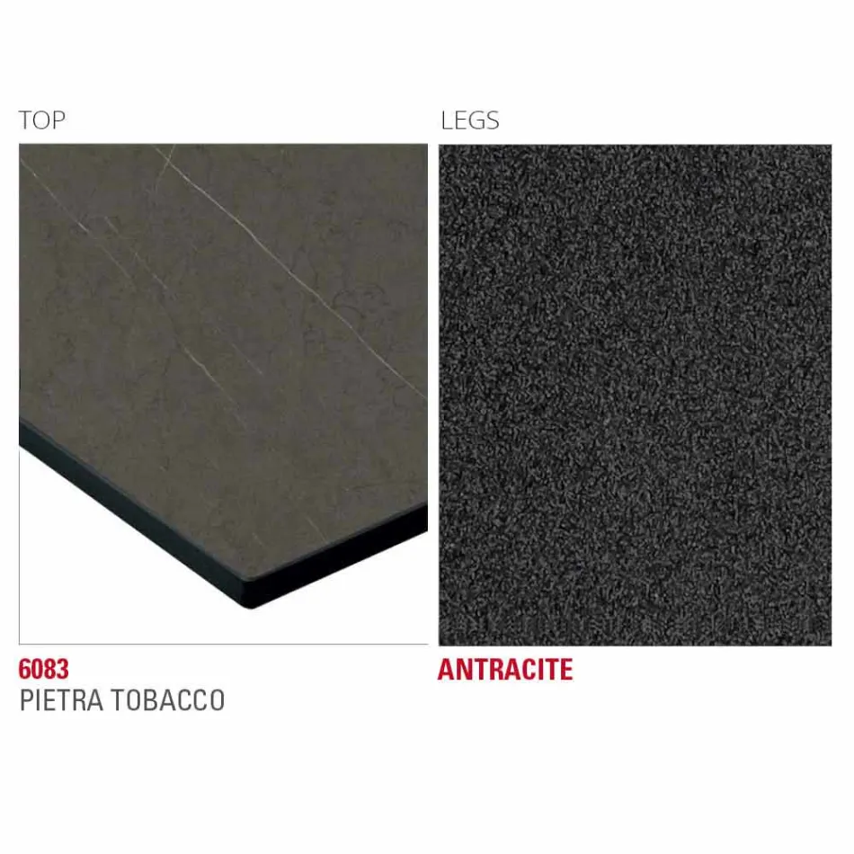 Hpl köksbord med antracit metallbas tillverkad i Italien - Aresto Viadurini