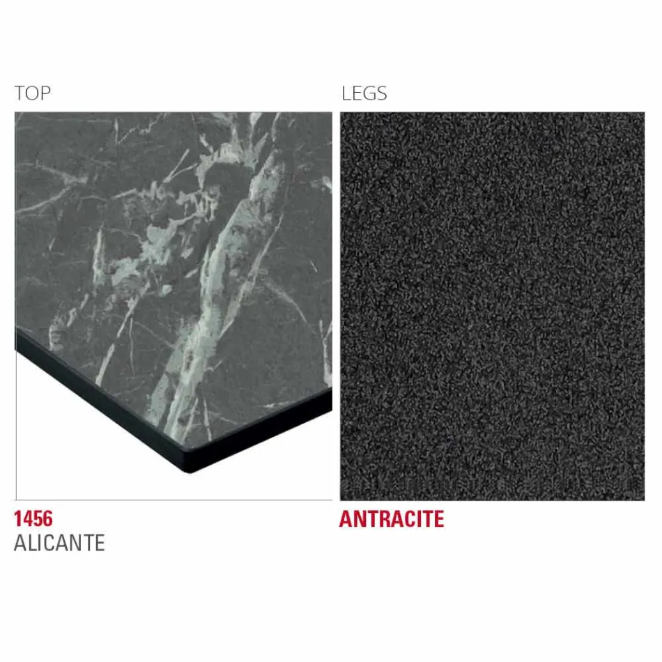 Hpl köksbord med antracit metallbas tillverkad i Italien - Aresto Viadurini