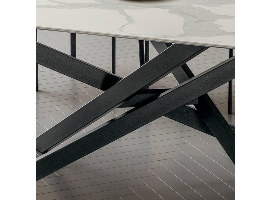 Köksbord i Laminam med metallstruktur Tillverkat i Italien - Carlino Viadurini