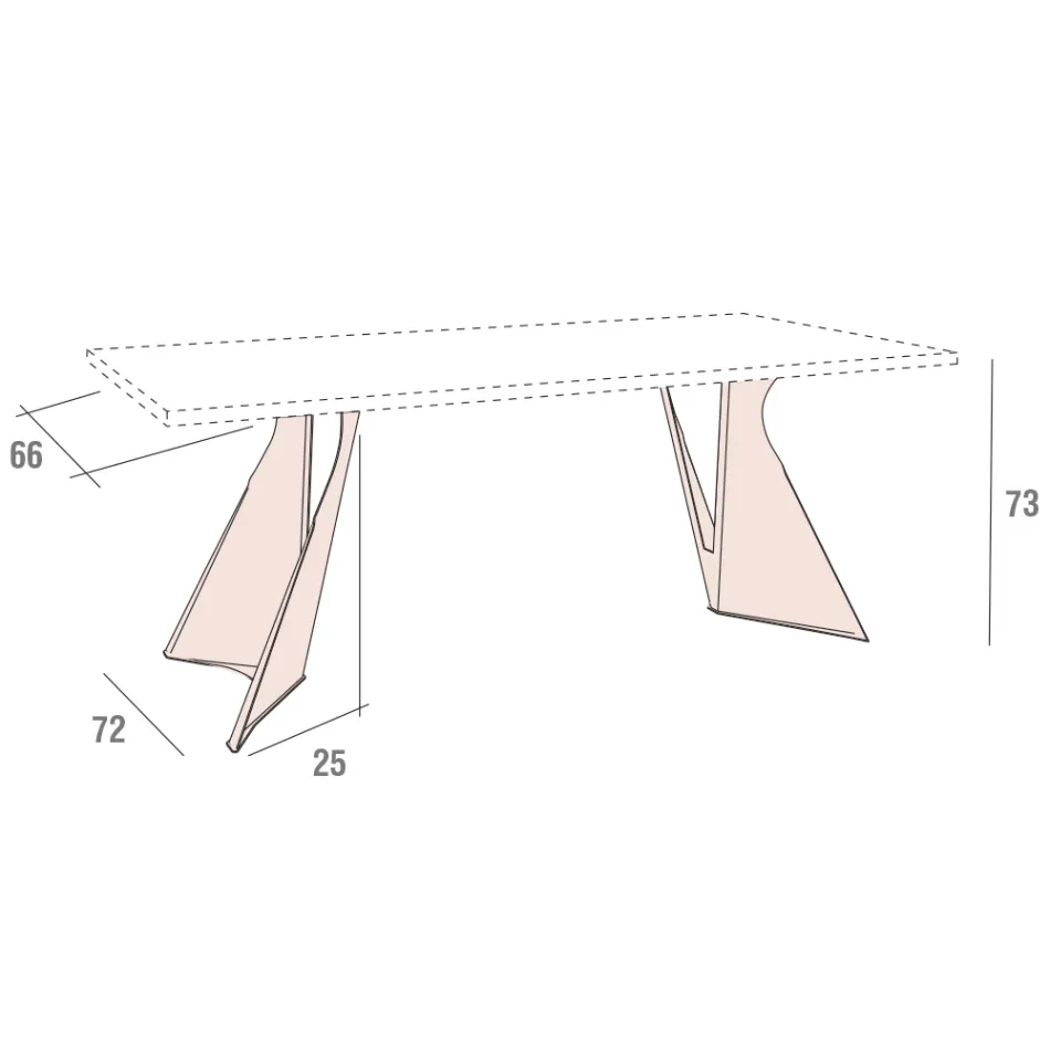 Köksbord i trä och metall Tillverkat i Italien, hög kvalitet - Dotto Viadurini