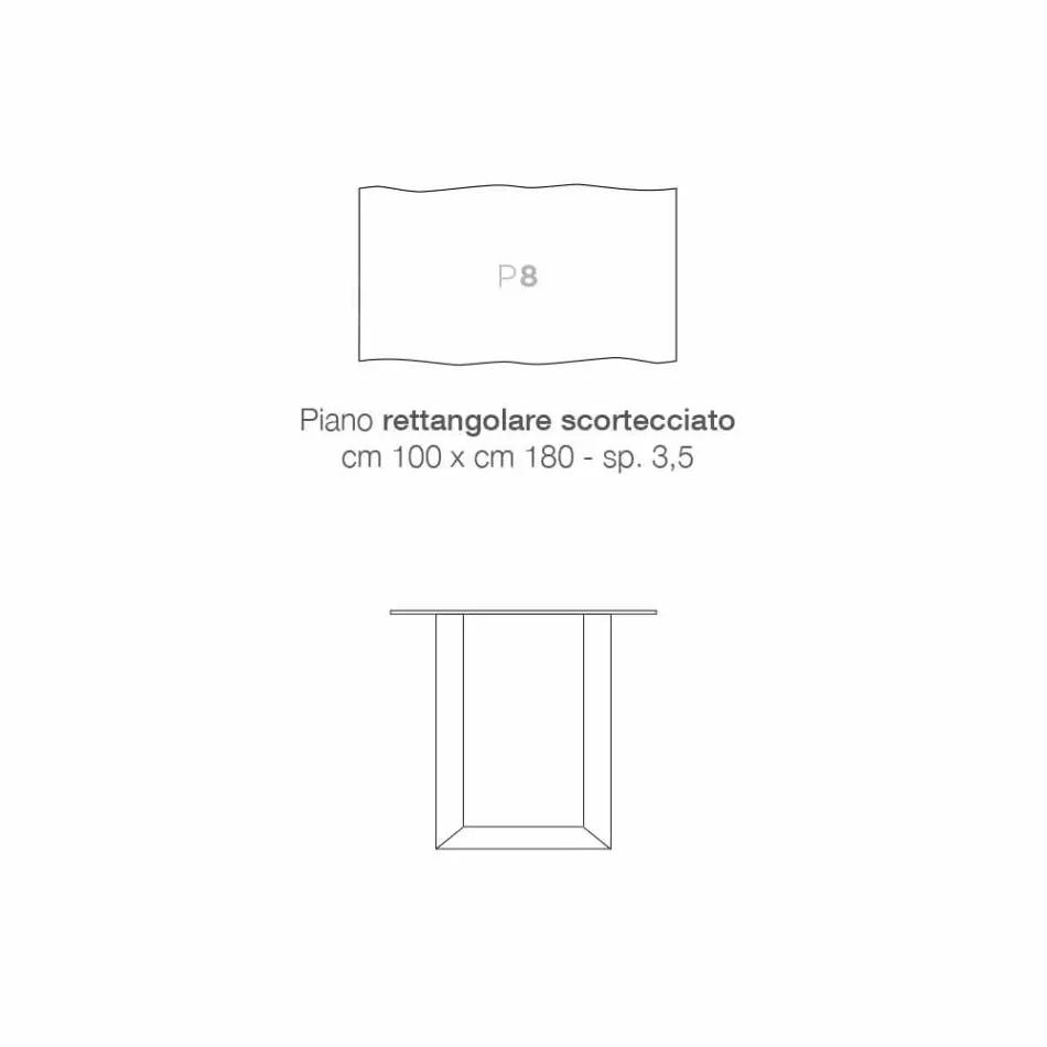 Köksbord i massivt trä och metall gjord i Italien, Flora Viadurini