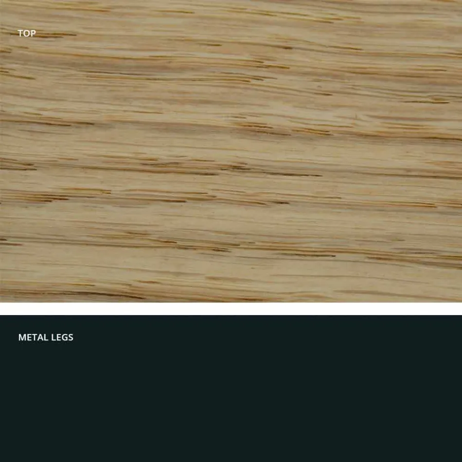 Köksbord i massivt trä och metall gjord i Italien, Flora Viadurini