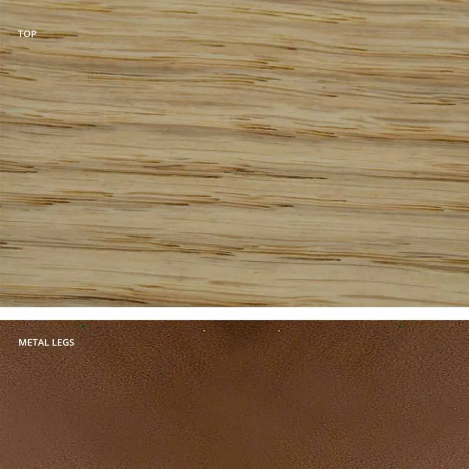 Köksbord i massivt trä och metall gjord i Italien, Flora Viadurini