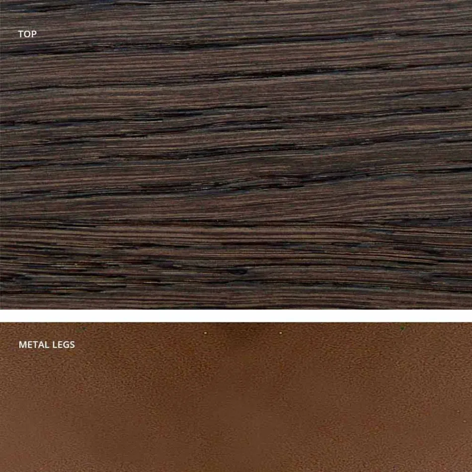 Köksbord i massivt trä och metall gjord i Italien, Flora Viadurini