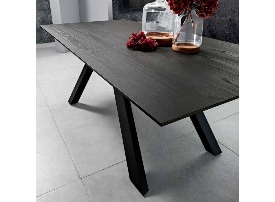 Köksbord i MDF och metall tillverkad i Italien, Wilmer Viadurini