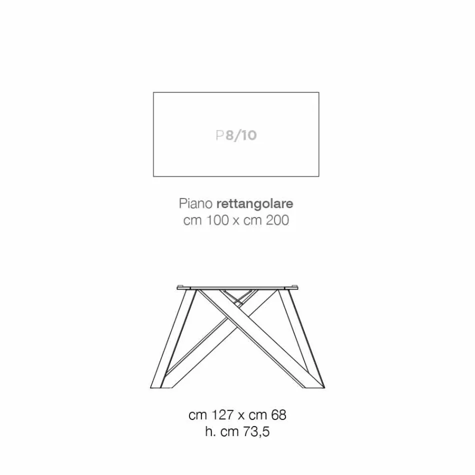 Köksbord i MDF och metall tillverkad i Italien, Wilmer Viadurini