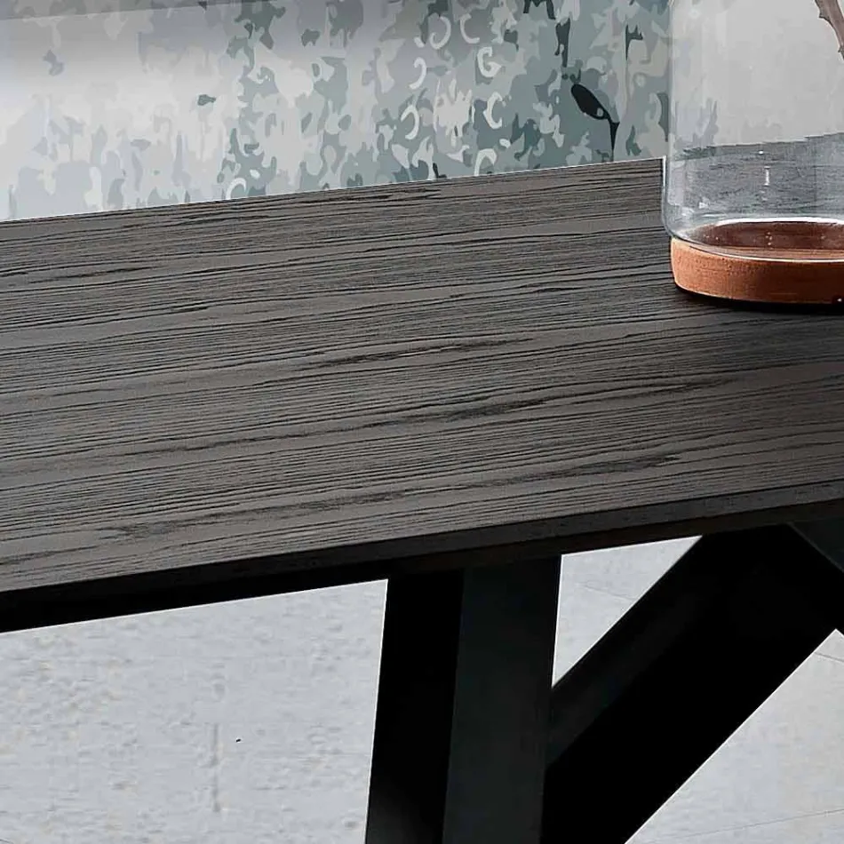 Köksbord i MDF och metall tillverkad i Italien, Wilmer Viadurini