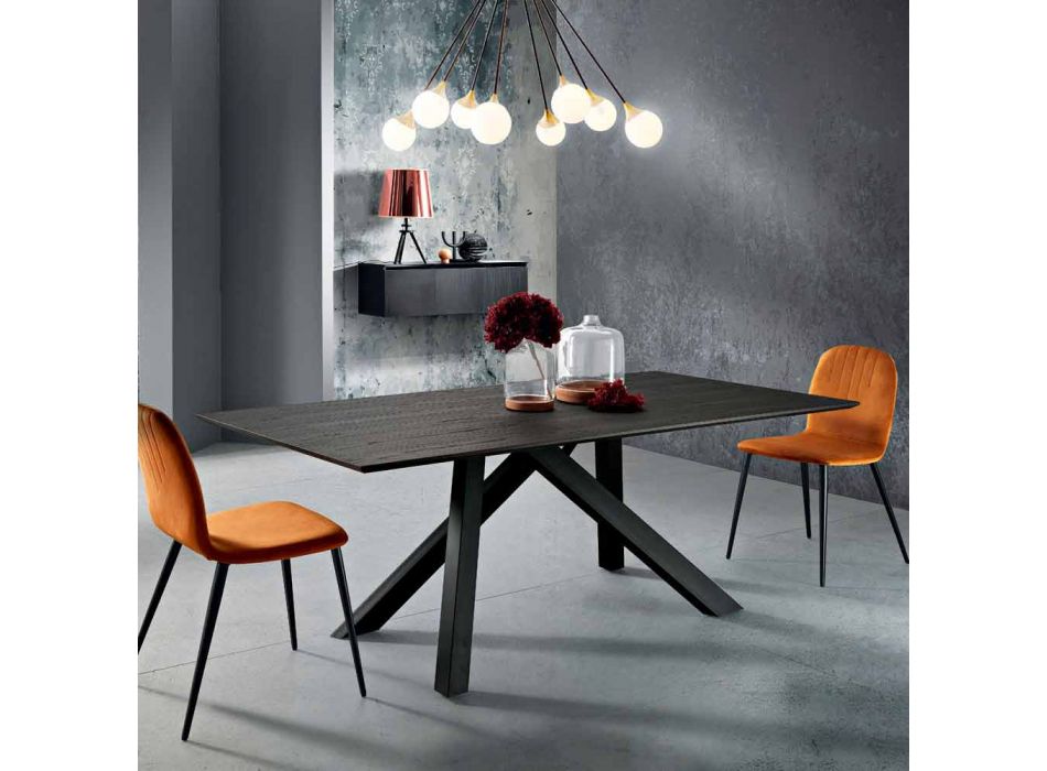 Köksbord i MDF och metall tillverkad i Italien, Wilmer Viadurini