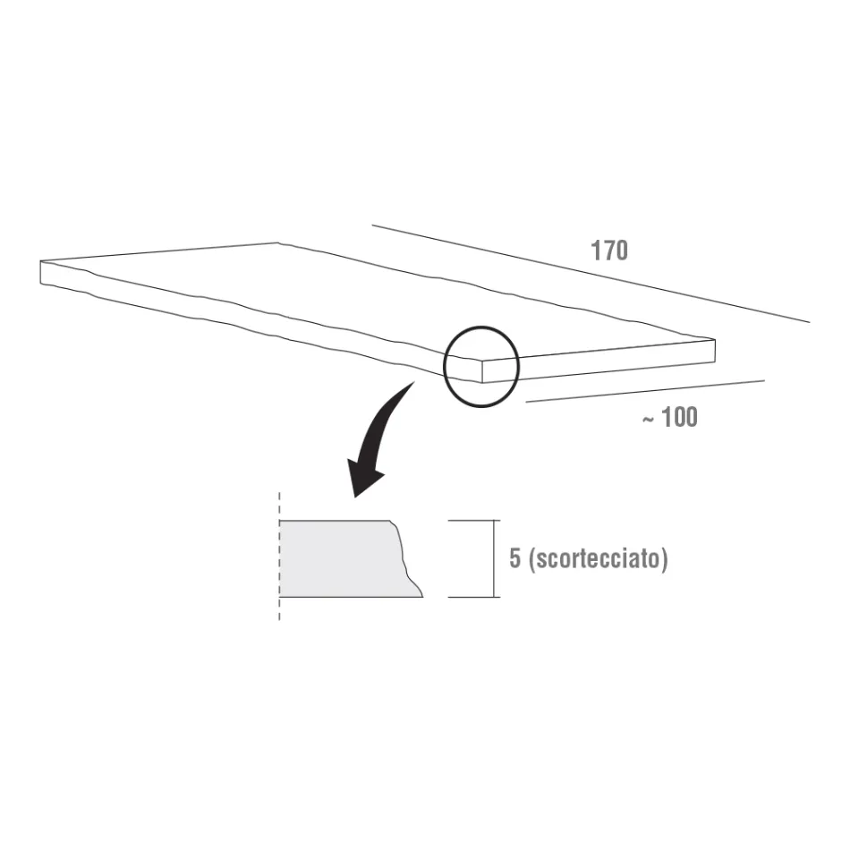 Köksbord av barkat trä av hög kvalitet tillverkat i Italien - Pinocchio Viadurini