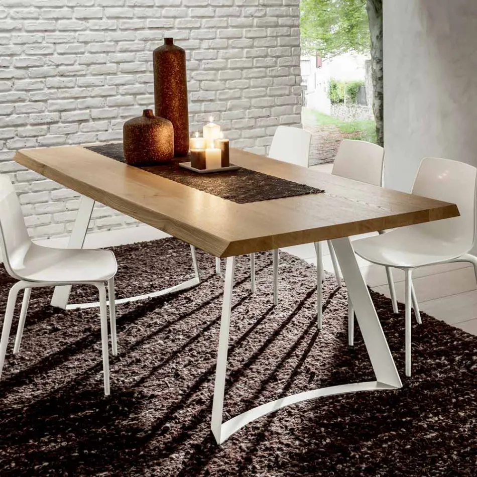 Köksbord i högkvalitativt barkat trä tillverkat i Italien - Pinocchio Viadurini