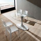 Lyxigt köksbord i härdat glas och marmor Tillverkat i Italien - Brontolo Viadurini