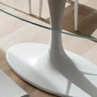 Lyxigt köksbord i härdat glas och marmor Tillverkat i Italien - Brontolo Viadurini