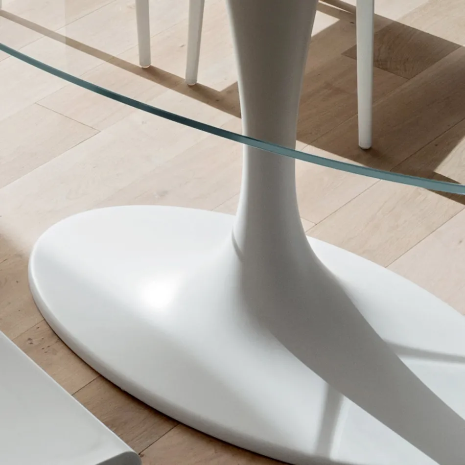 Lyxigt köksbord i härdat glas och marmor Tillverkat i Italien - Brontolo Viadurini