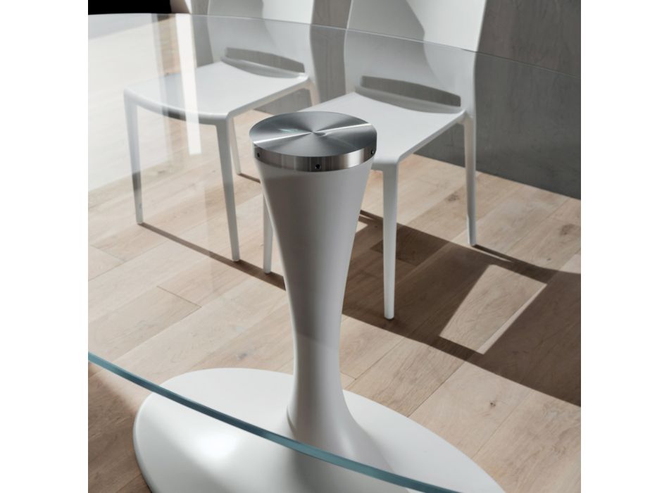 Lyxigt köksbord i härdat glas och marmor Tillverkat i Italien - Brontolo Viadurini